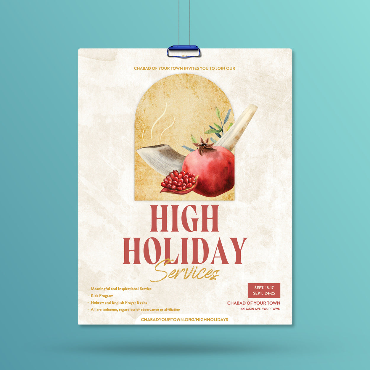 Customizable High Holiday Services Design