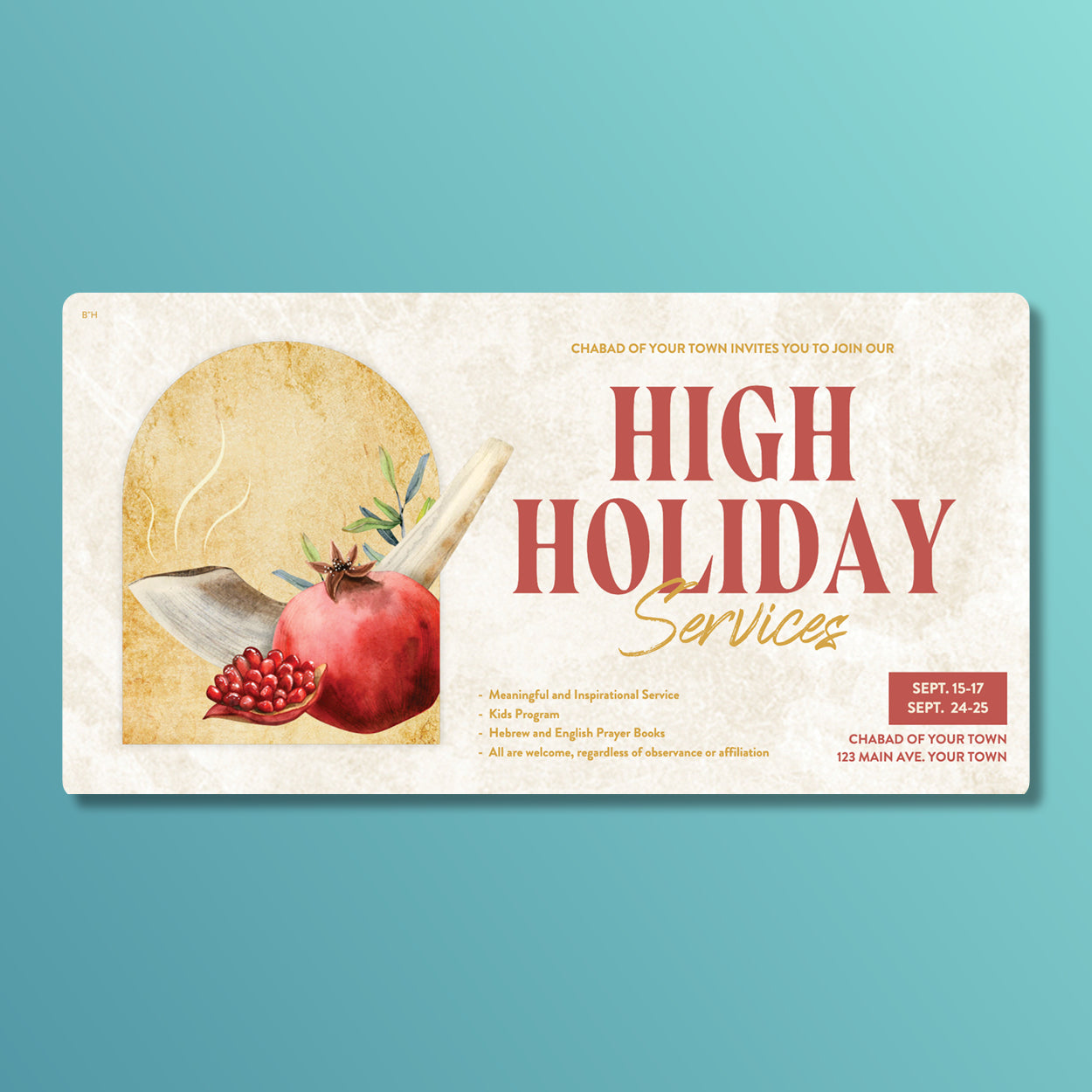 Customizable High Holiday Services Design
