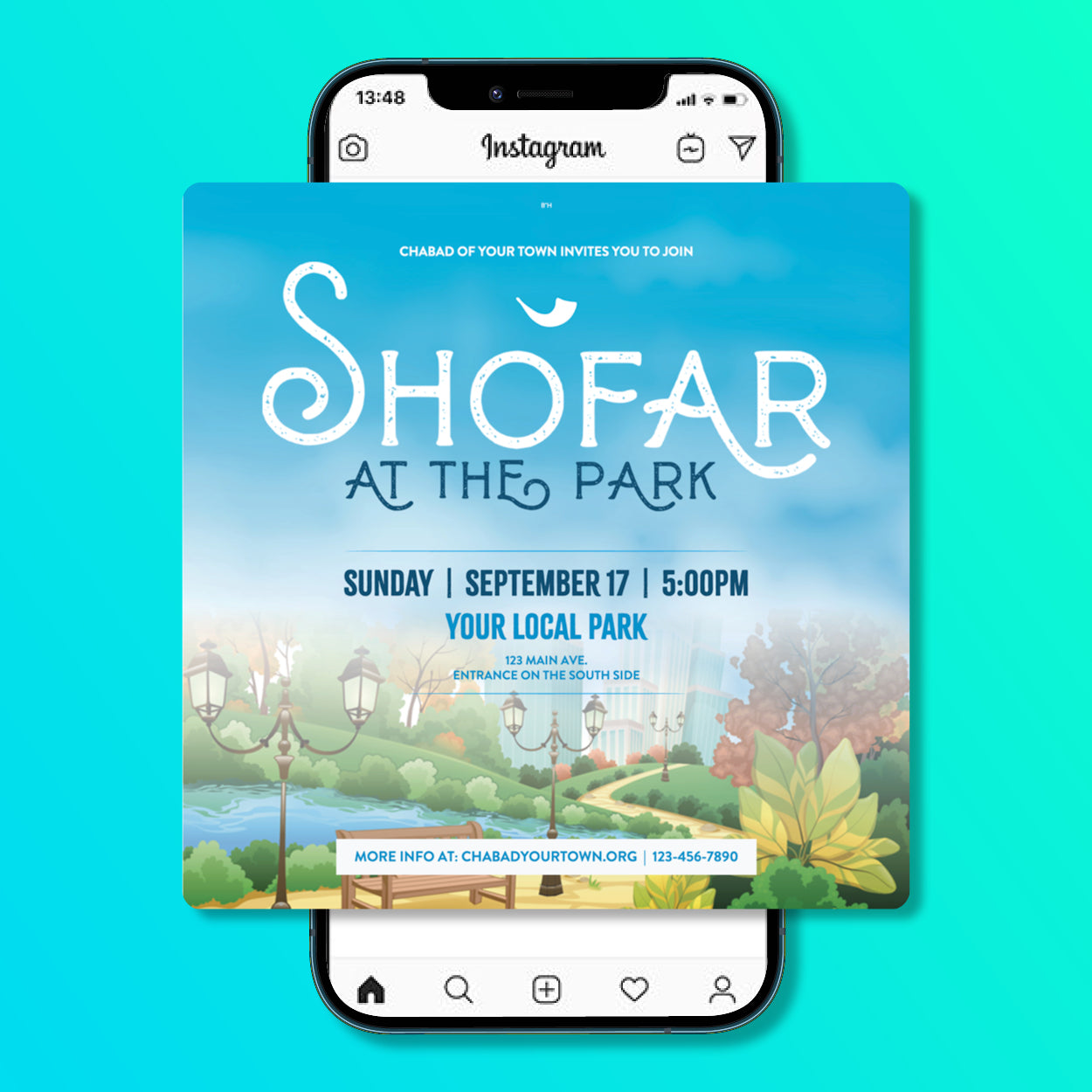 Customizable Shofar in the Park Design
