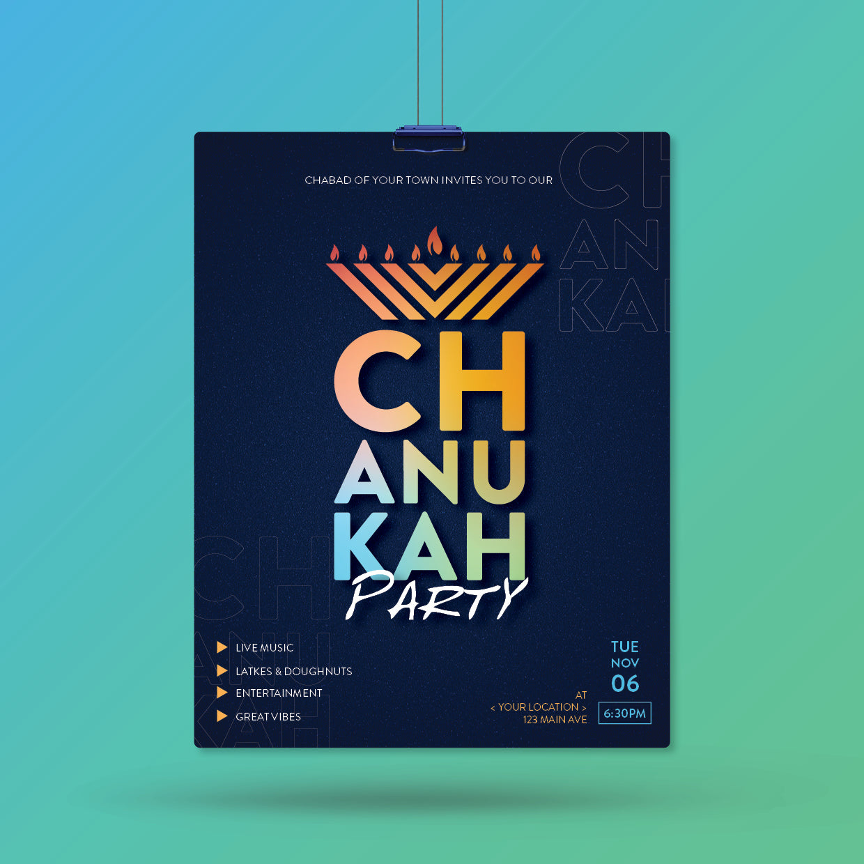Chanukah #10 - Chanukah Party - Flyer