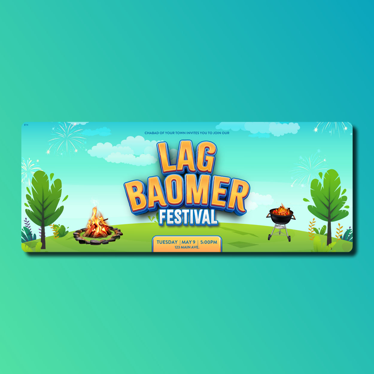 Customizable Chabad Lag BaOmer festival design