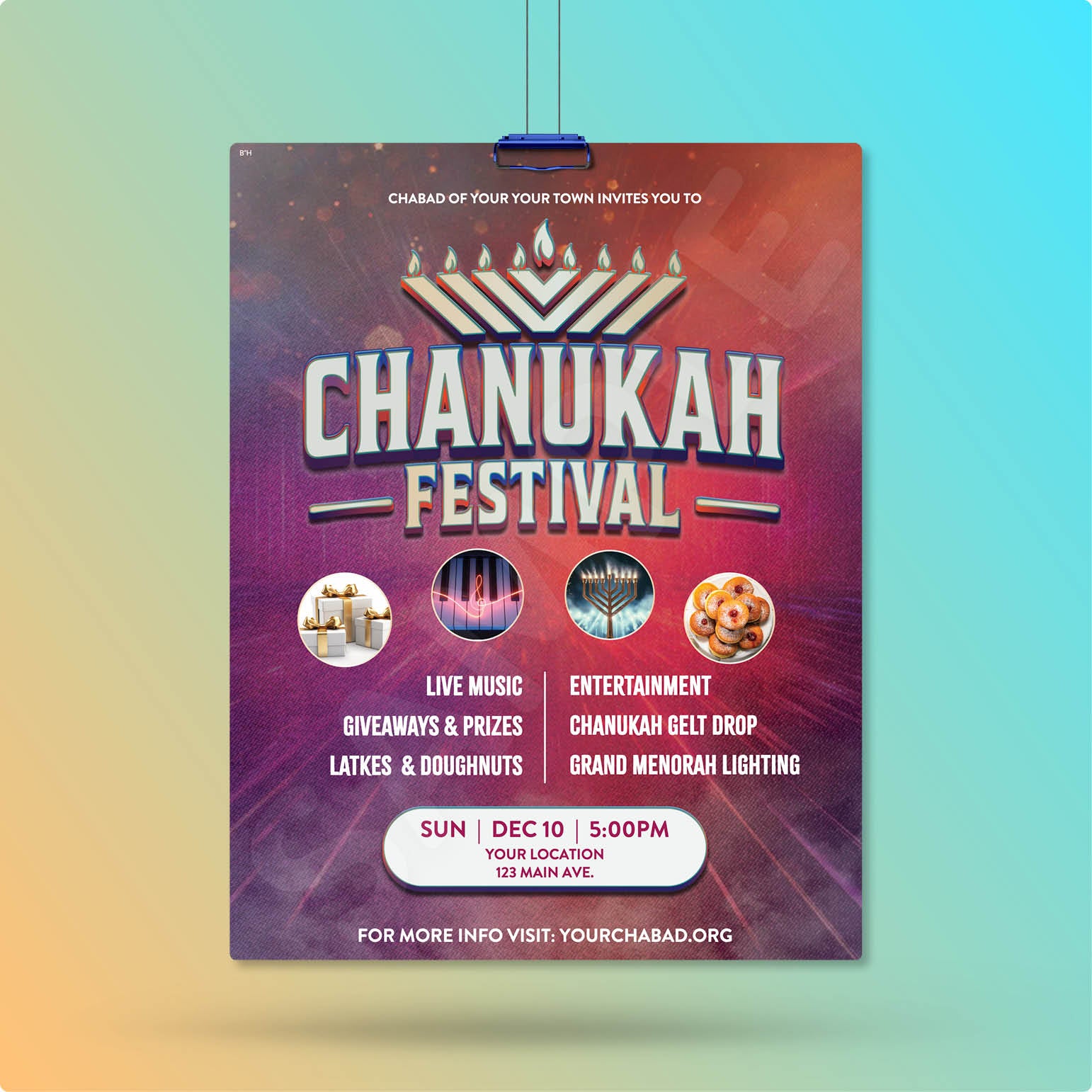 Customizable Chanukah Festival Design