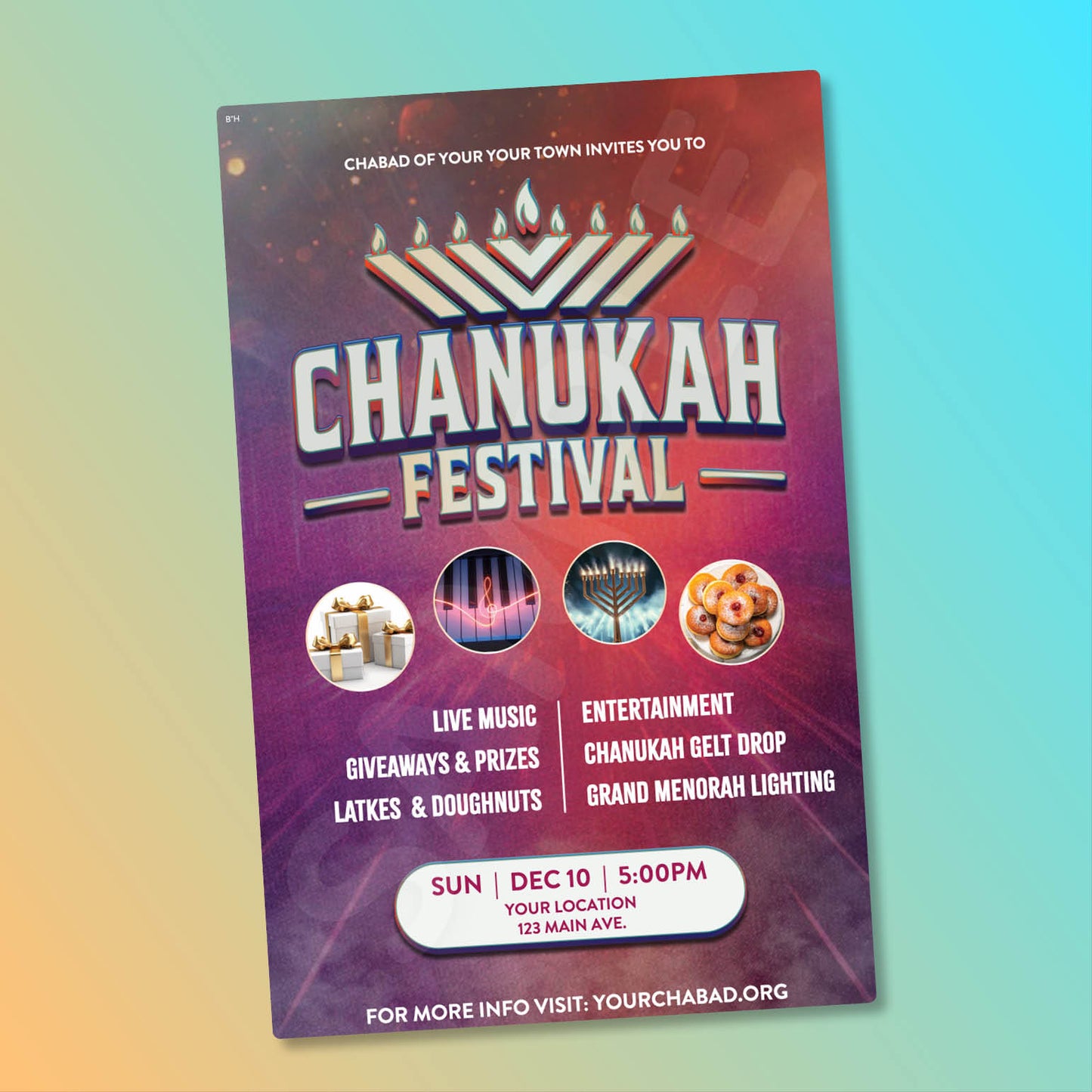 Customizable Chanukah Festival Design