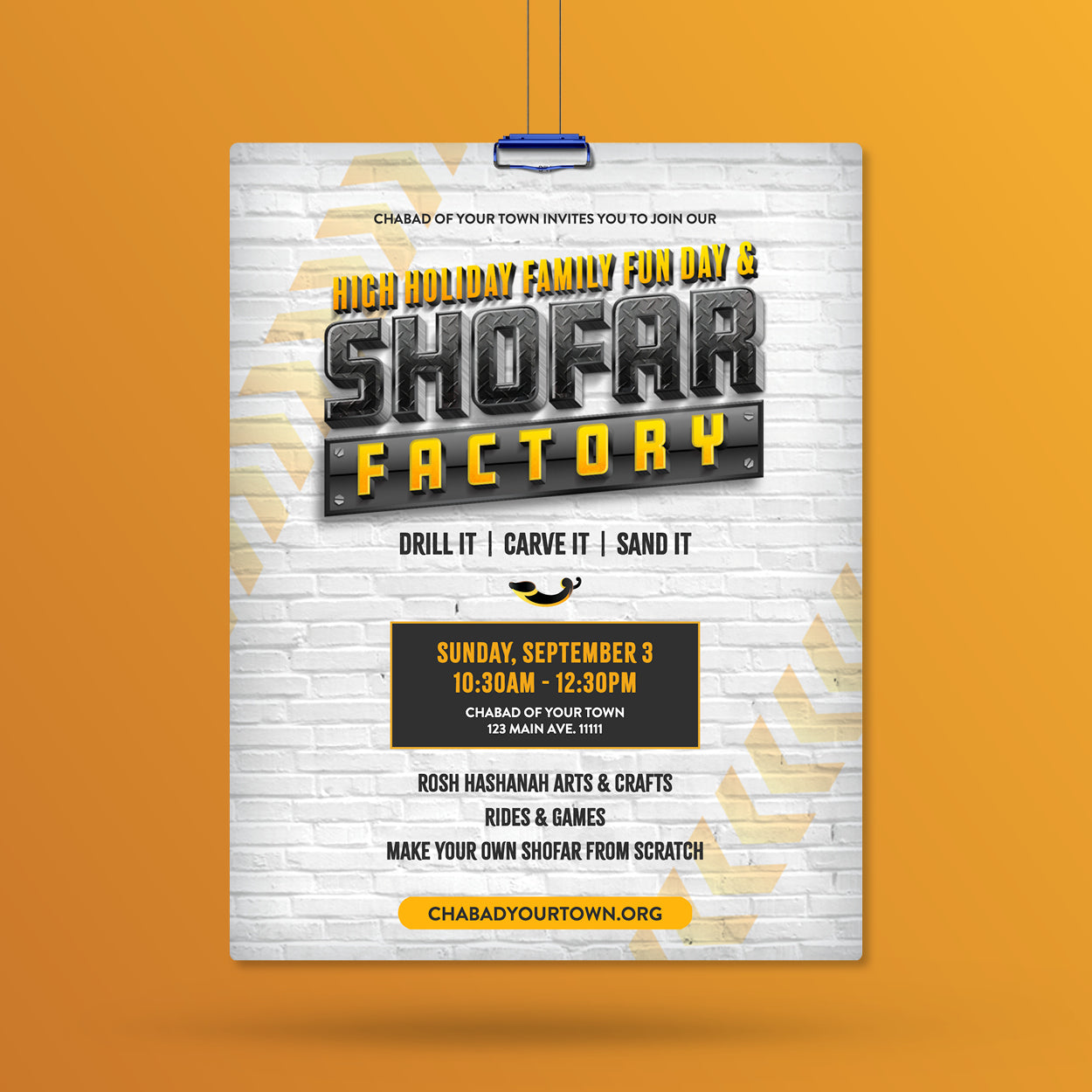 Shofar Factory High Holiday #5 - Shofar Factory - Flyer – The Designery