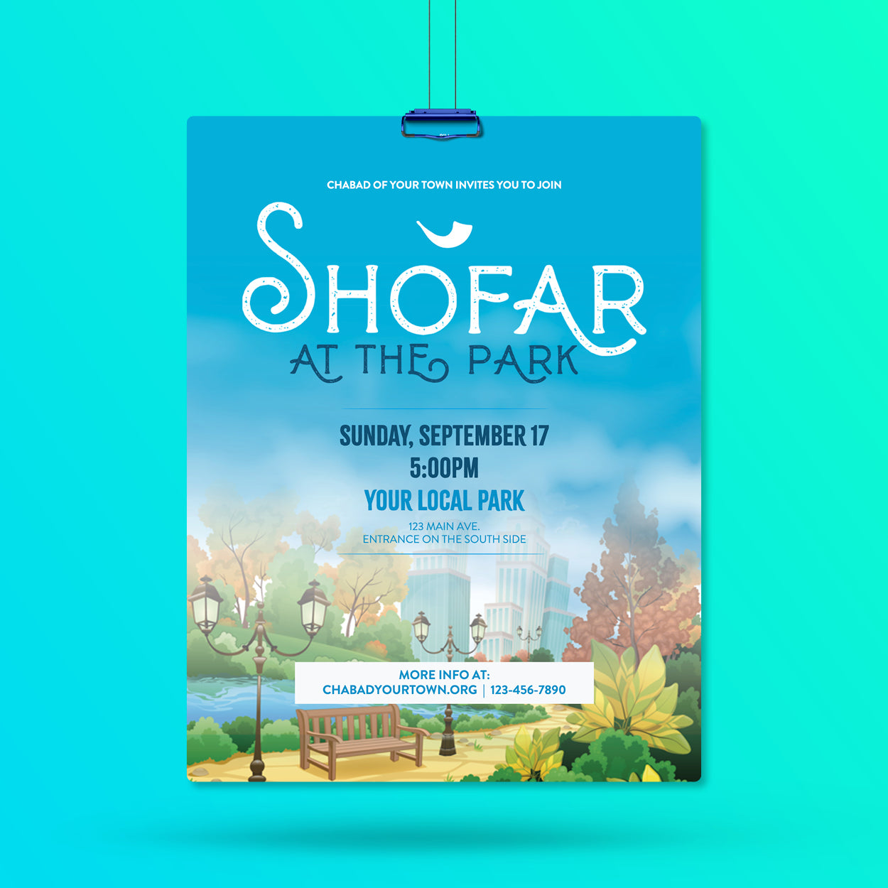 Customizable Shofar in the Park Design