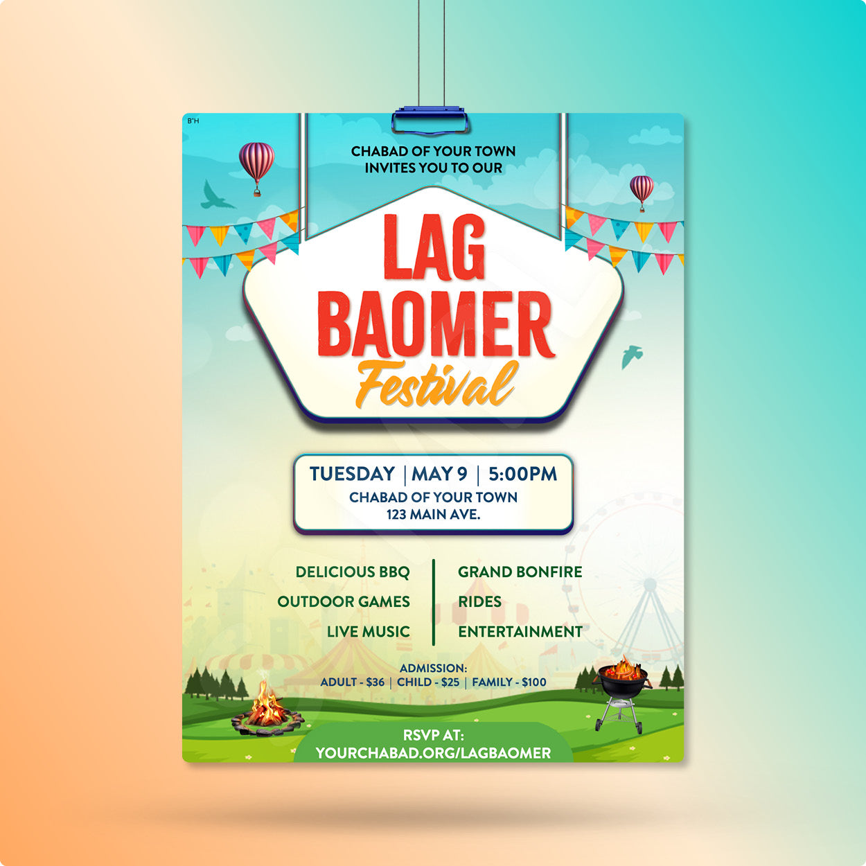 Lag Baomer Customizable Flyer Design