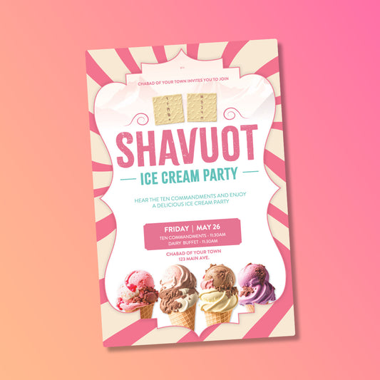 Shavuot Ice Cream Party - Customize this vibrant Shavuot Design!
