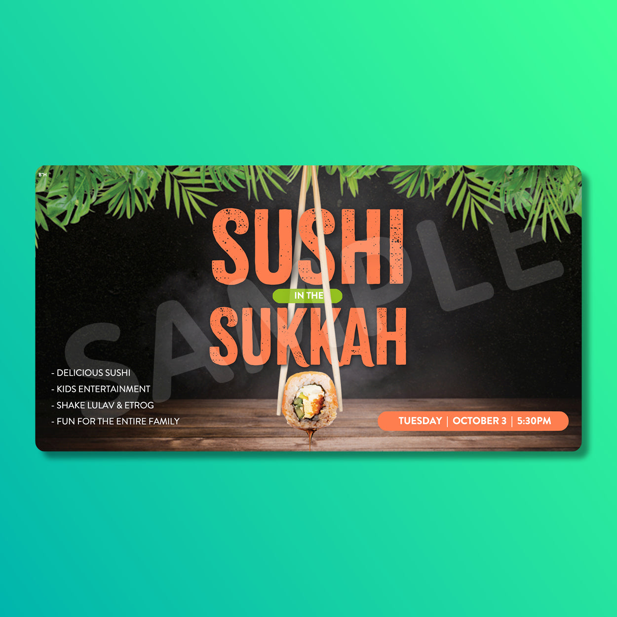 Customizable Sushi in the Sukkah Design