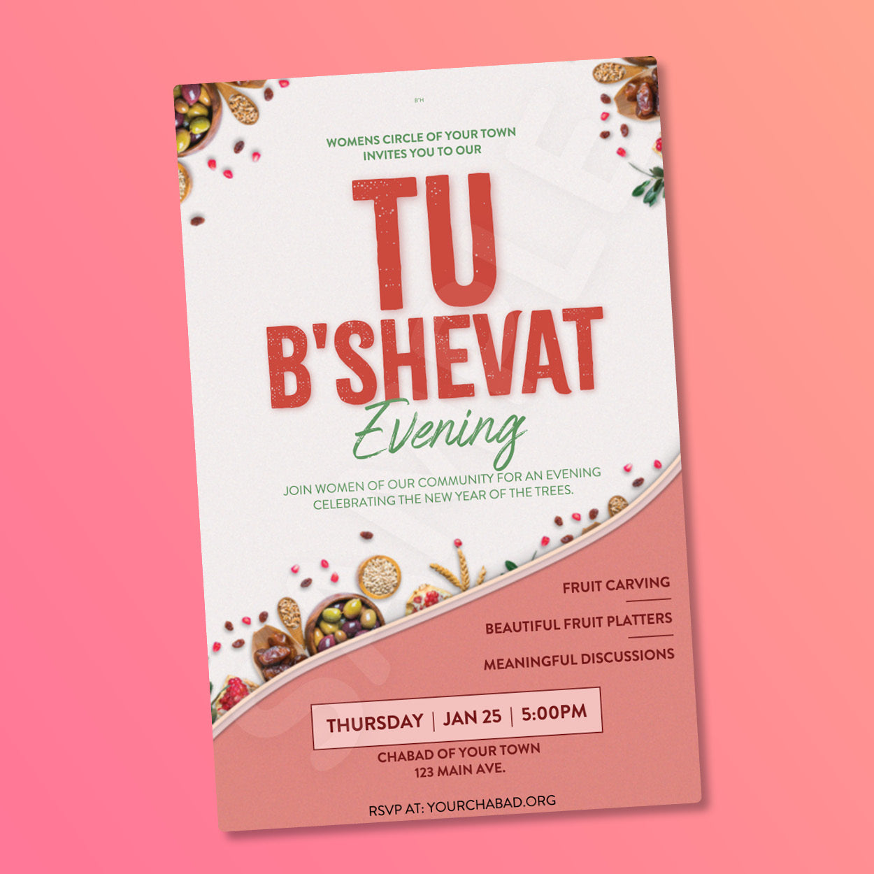 Customizable Tu B'Shevat Event Design