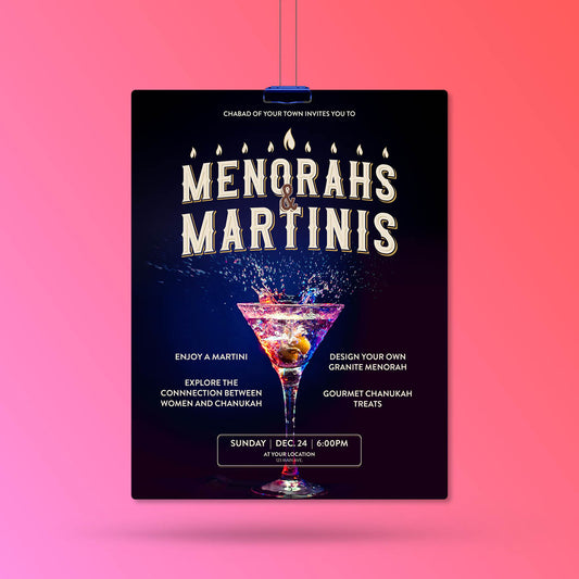 Chanukah #12 - Menorahs & Martinis - Flyer