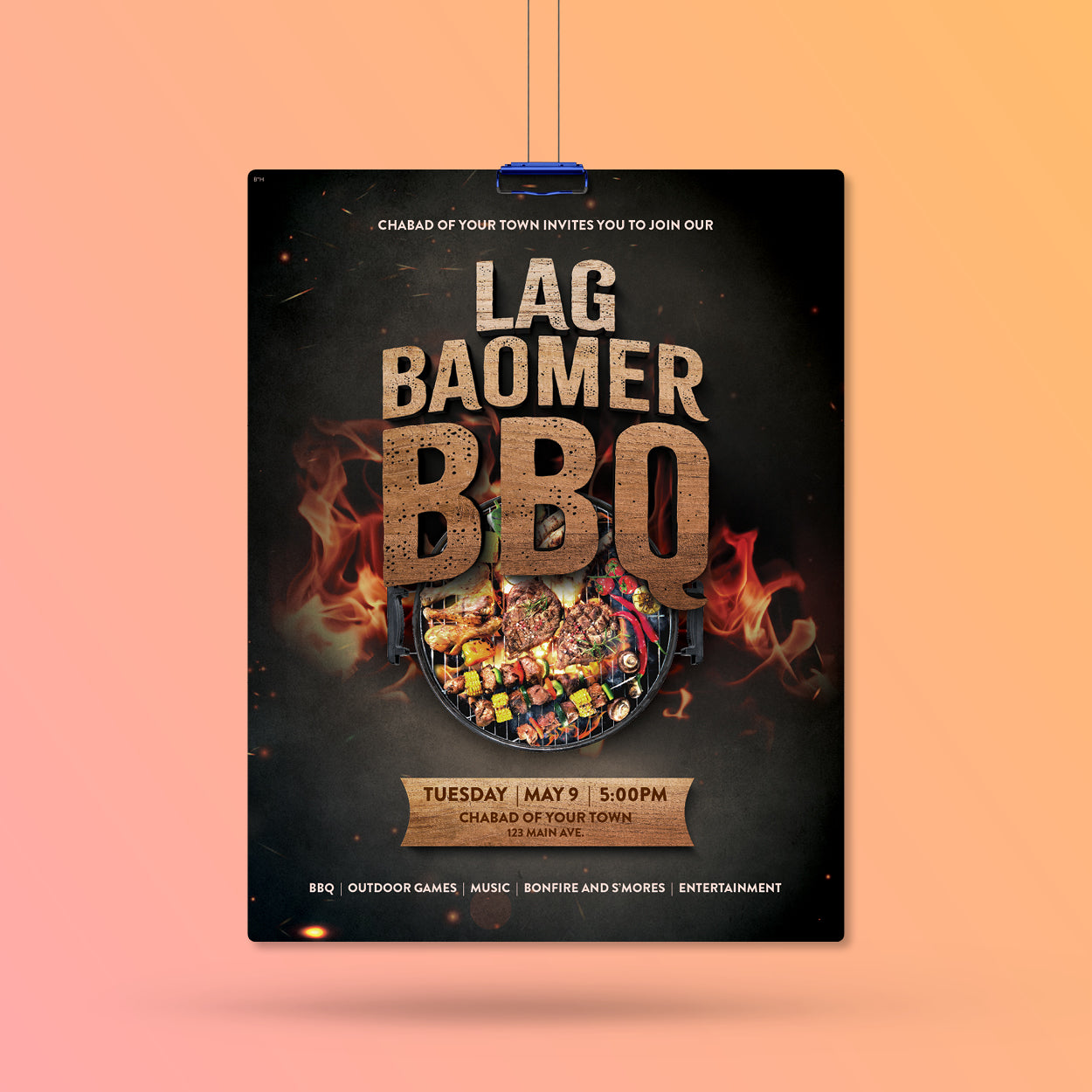 Customizable Lag BaOmer BBQ Design