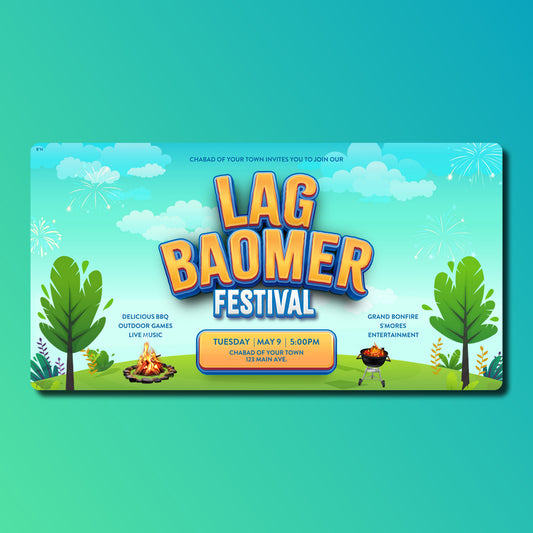 Customizable Chabad Lag BaOmer festival design