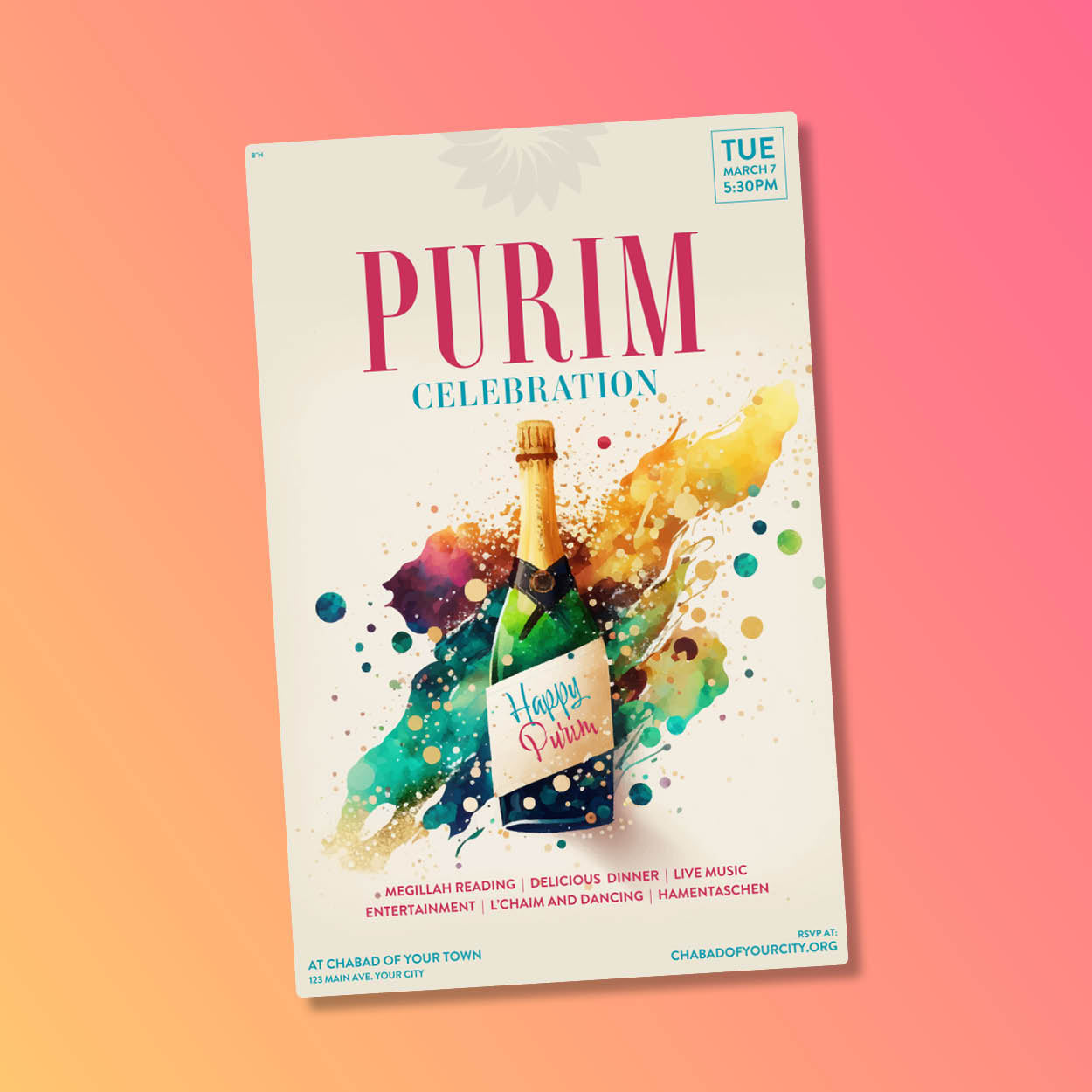 Purim #6 - Purim Celebration - Postcard